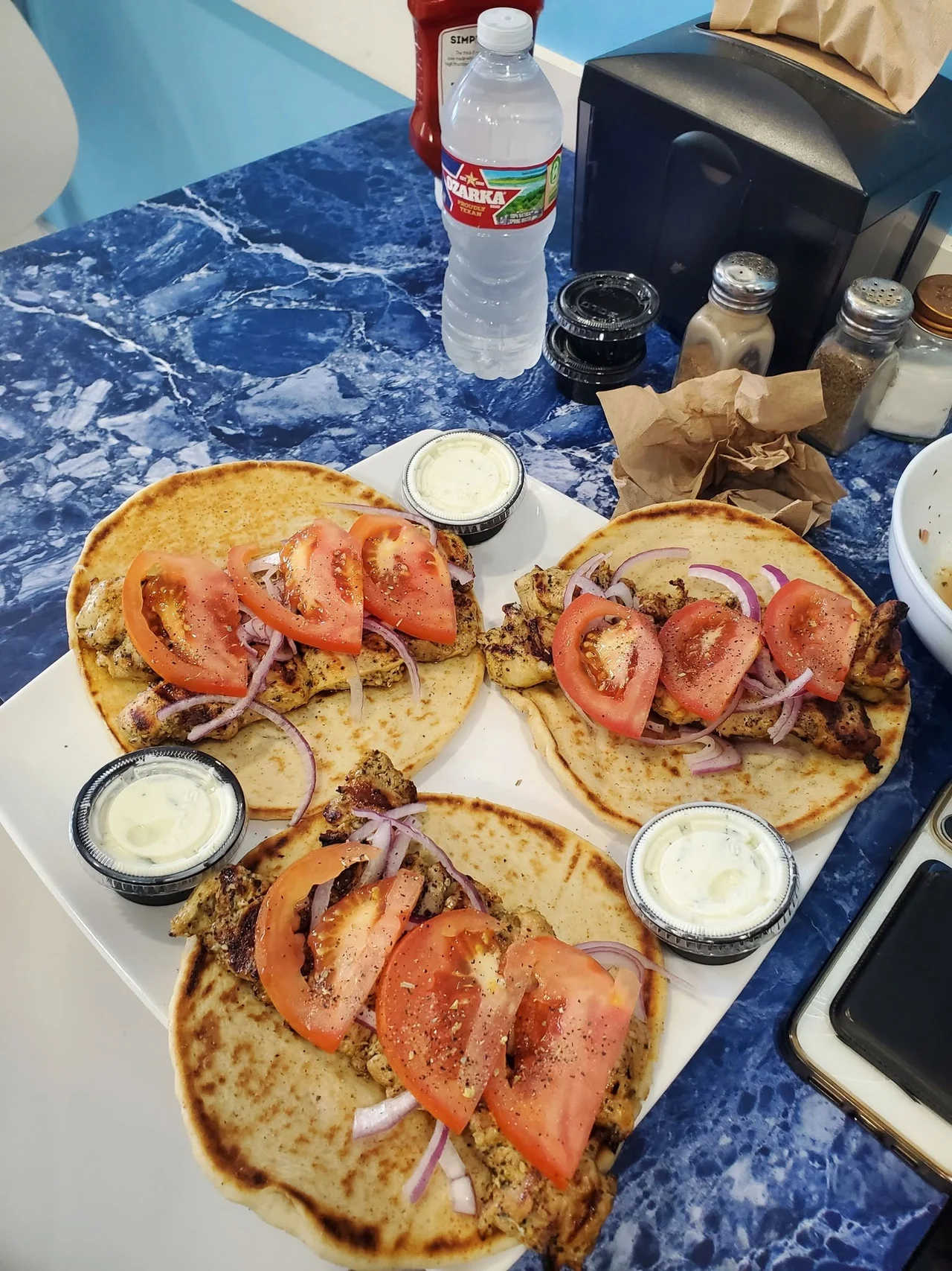 Chicken kabob pitas in Kingwood
