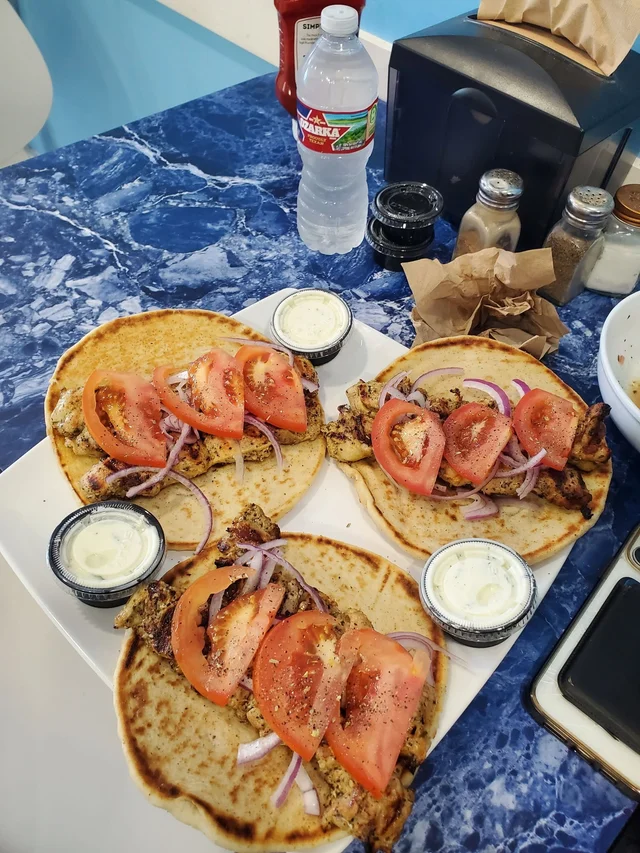 Chicken kabob pitas served at Taste of Greek